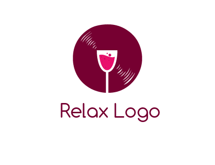 wine glass inside the disk logo