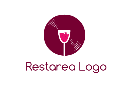 wine glass inside the disk logo