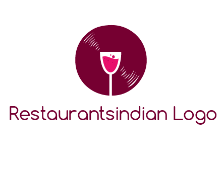 wine glass inside the disk logo