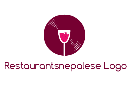 wine glass inside the disk logo
