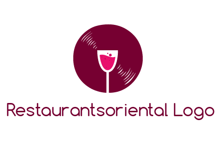 wine glass inside the disk logo