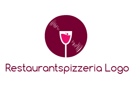 wine glass inside the disk logo