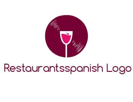 wine glass inside the disk logo