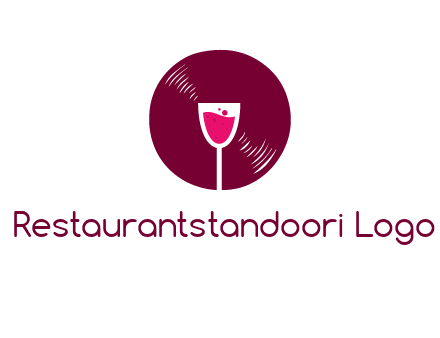 wine glass inside the disk logo