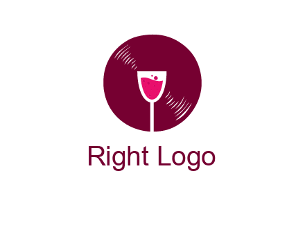 wine glass inside the disk logo