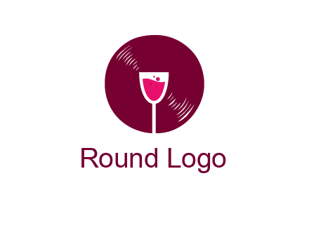 wine glass inside the disk logo