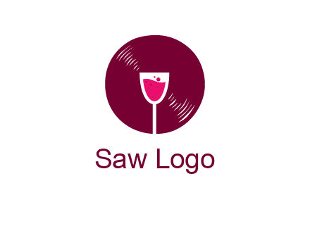 wine glass inside the disk logo