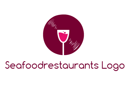 wine glass inside the disk logo