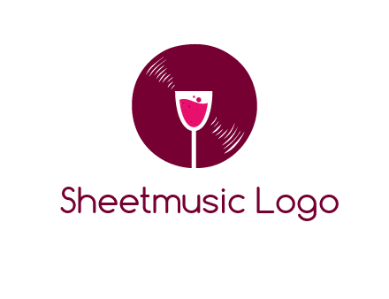 wine glass inside the disk logo