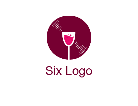 wine glass inside the disk logo