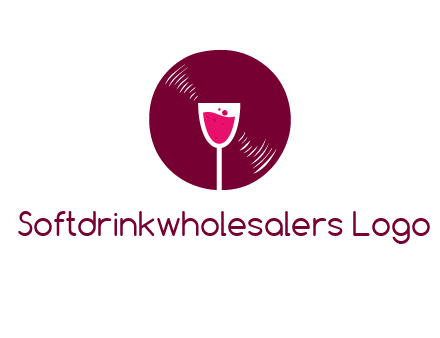 wine glass inside the disk logo