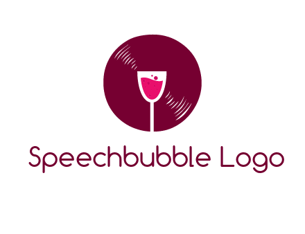 wine glass inside the disk logo