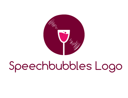 wine glass inside the disk logo