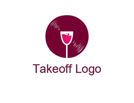 wine glass inside the disk logo