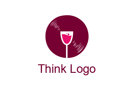 wine glass inside the disk logo
