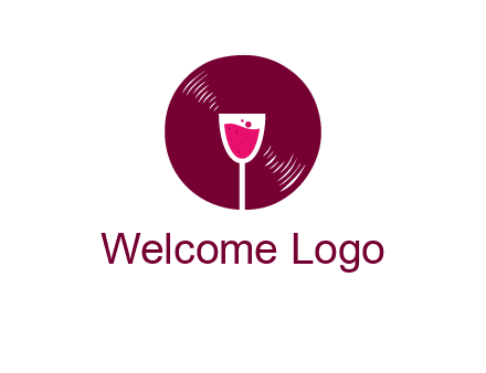wine glass inside the disk logo