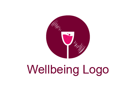 wine glass inside the disk logo