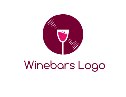 wine glass inside the disk logo