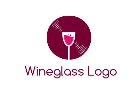 wine glass inside the disk logo