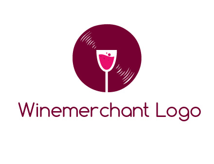 wine glass inside the disk logo