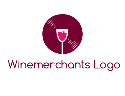 wine glass inside the disk logo
