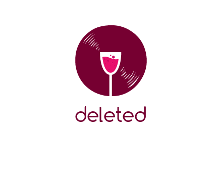 wine glass inside the disk logo