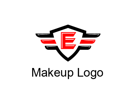 letter E in a shield over 3 stripes