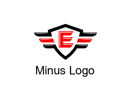letter E in a shield over 3 stripes