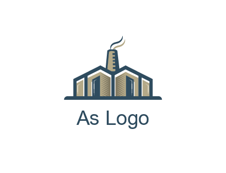 factory or industrial plant with a smoking chimney