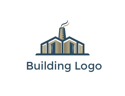 factory or industrial plant with a smoking chimney