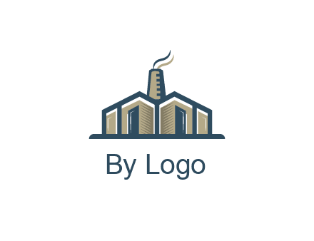 factory or industrial plant with a smoking chimney