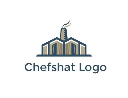 factory or industrial plant with a smoking chimney