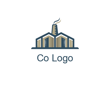 factory or industrial plant with a smoking chimney