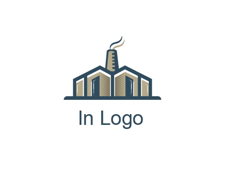 factory or industrial plant with a smoking chimney