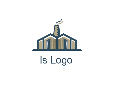 factory or industrial plant with a smoking chimney