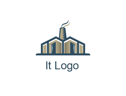 factory or industrial plant with a smoking chimney