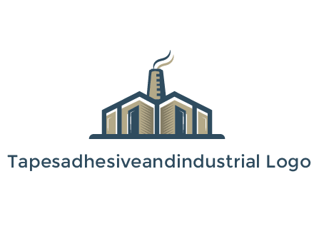 factory or industrial plant with a smoking chimney