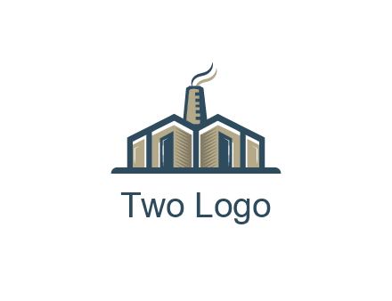 factory or industrial plant with a smoking chimney