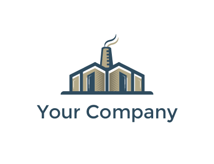factory or industrial plant with a smoking chimney