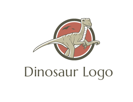 Dinosaur illustration with Tyrannosaurus rex and Pterodactyls