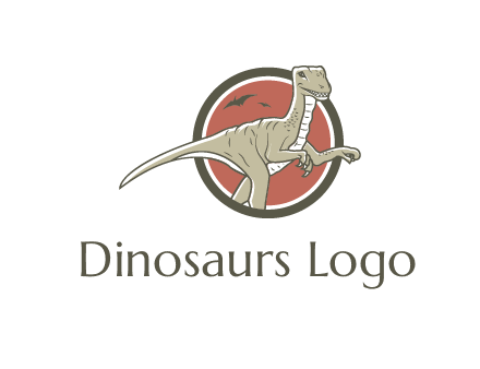 Dinosaur illustration with Tyrannosaurus rex and Pterodactyls