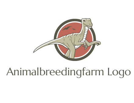 Dinosaur illustration with Tyrannosaurus rex and Pterodactyls