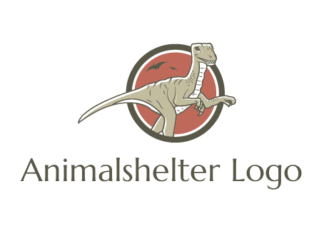 Dinosaur illustration with Tyrannosaurus rex and Pterodactyls