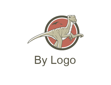 Dinosaur illustration with Tyrannosaurus rex and Pterodactyls
