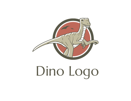 Dinosaur illustration with Tyrannosaurus rex and Pterodactyls