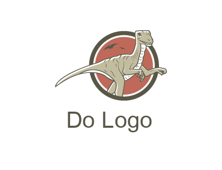 Dinosaur illustration with Tyrannosaurus rex and Pterodactyls