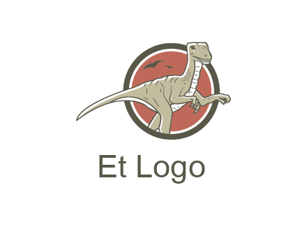 Dinosaur illustration with Tyrannosaurus rex and Pterodactyls