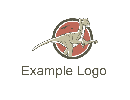 Dinosaur illustration with Tyrannosaurus rex and Pterodactyls