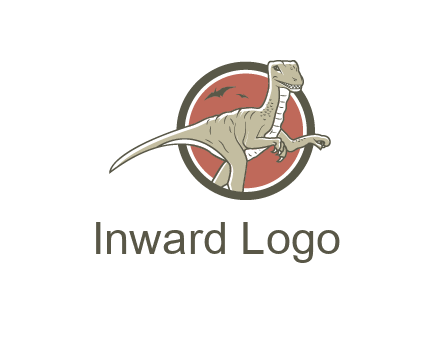 Dinosaur illustration with Tyrannosaurus rex and Pterodactyls