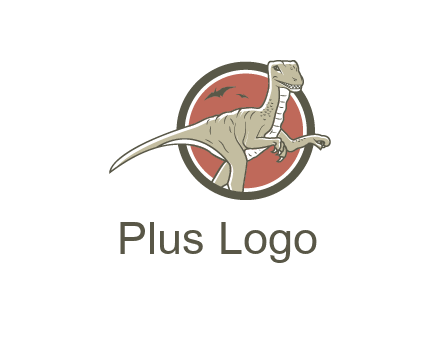 Dinosaur illustration with Tyrannosaurus rex and Pterodactyls